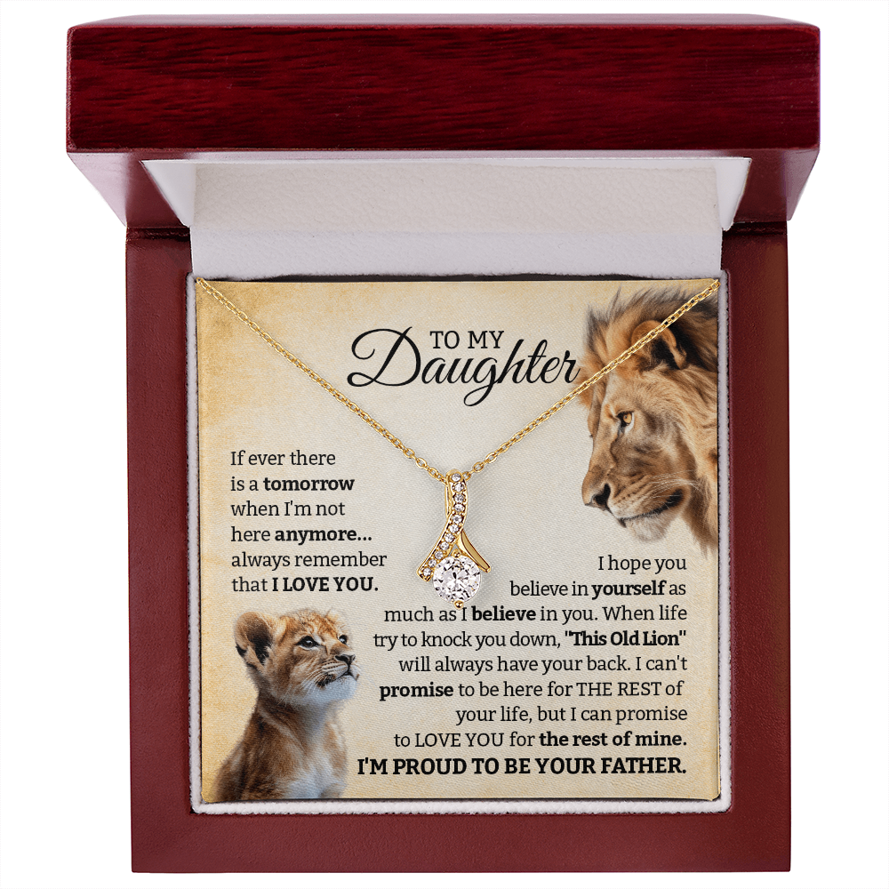 Alluring Beauty Necklace for Daughter – Lion Heart Message Card