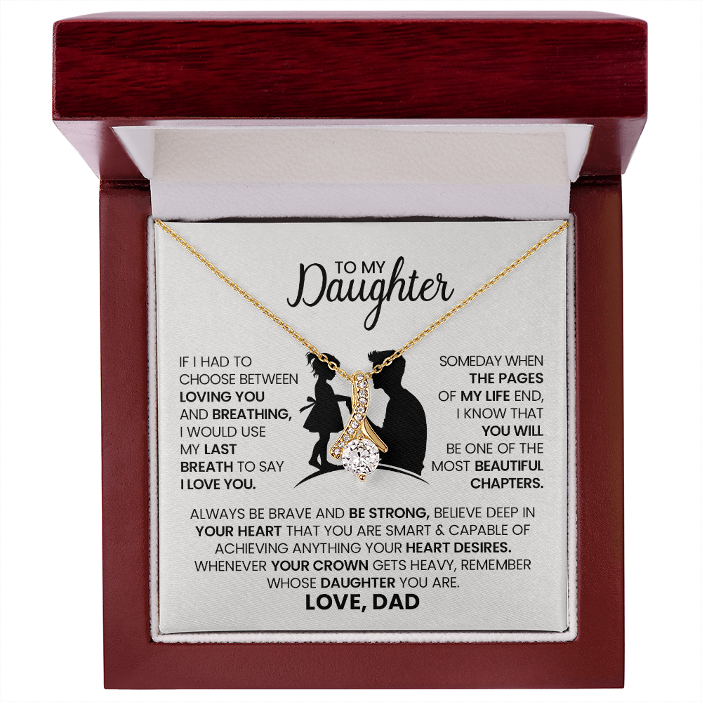 Alluring Beauty Necklace for Daughter from Dad – With Heartfelt Message Card and Gift Box