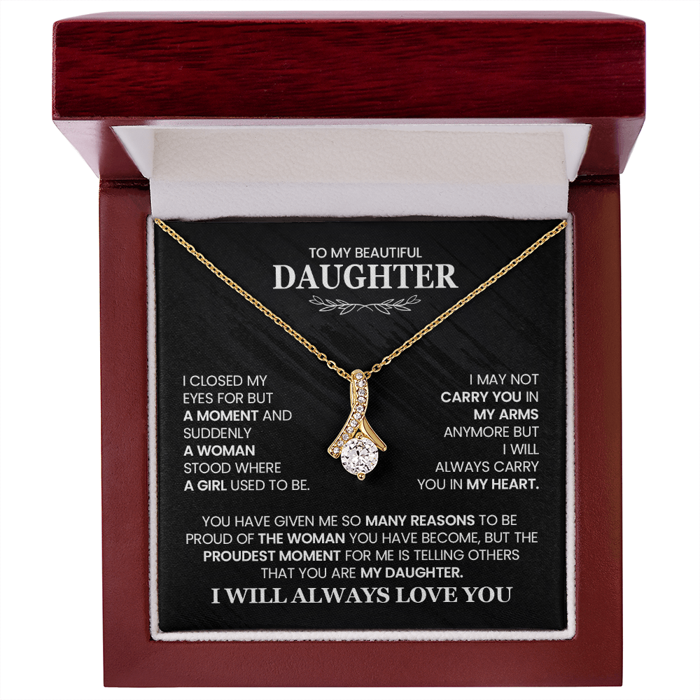 Alluring Beauty Necklace for My Beautiful Daughter with Heartfelt Message