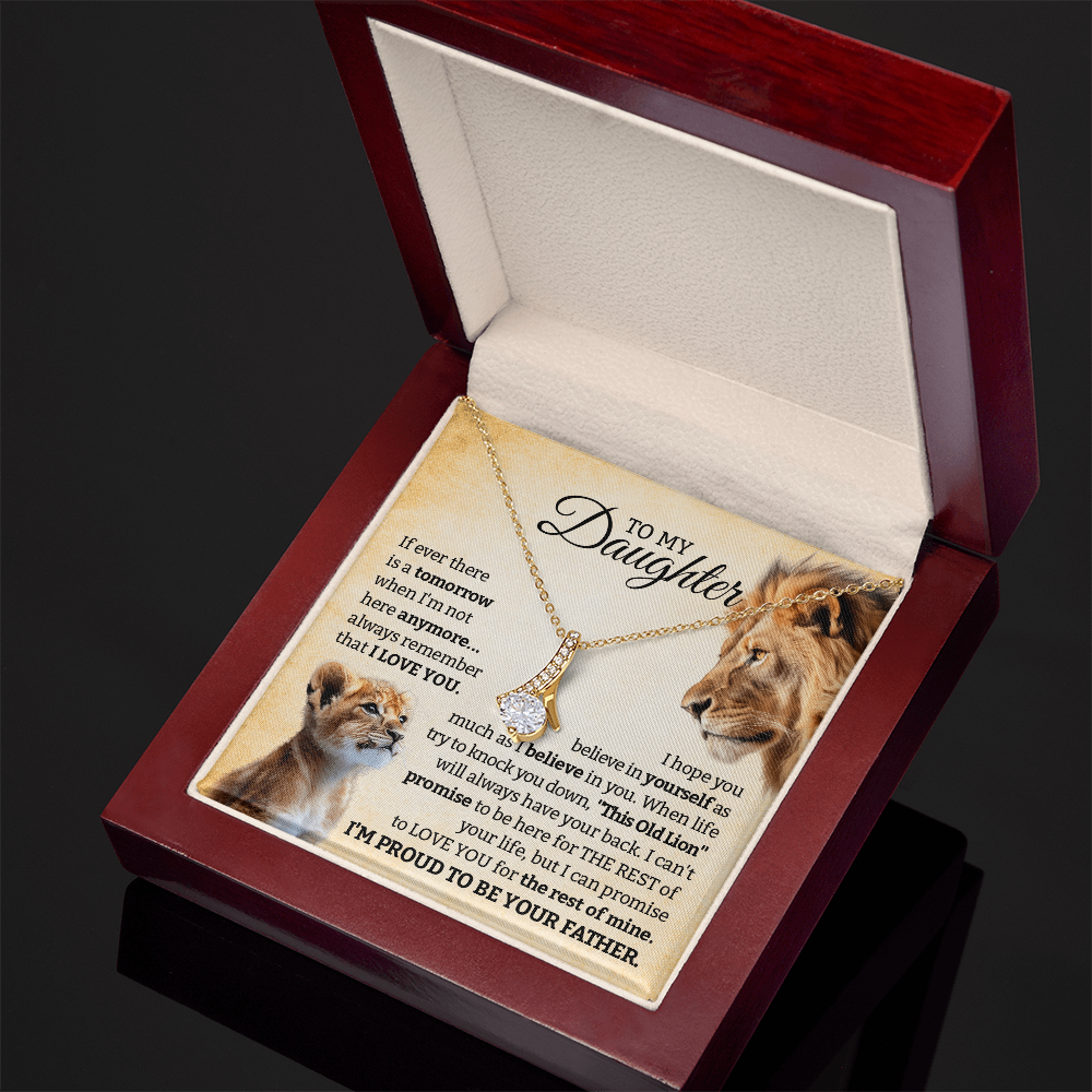 Alluring Beauty Necklace for Daughter – Lion Heart Message Card