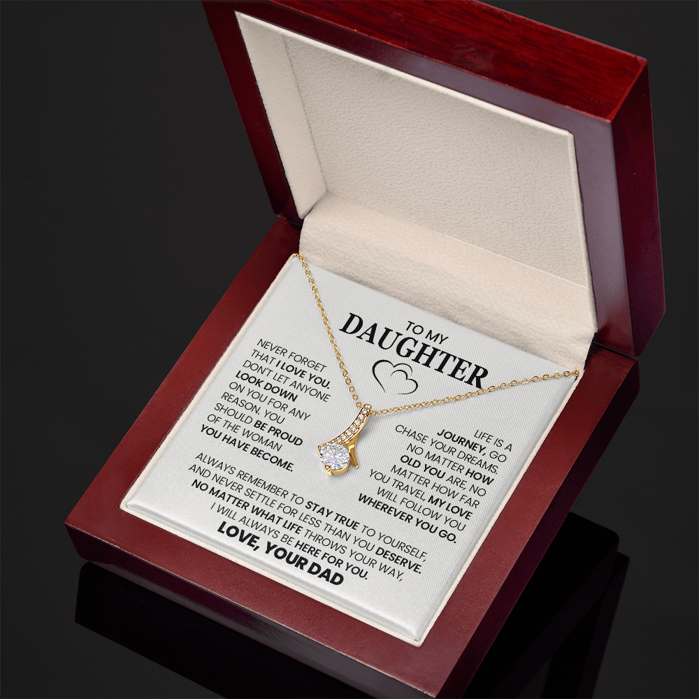 Alluring Beauty Necklace To My Daughter with Heartfelt Message Card