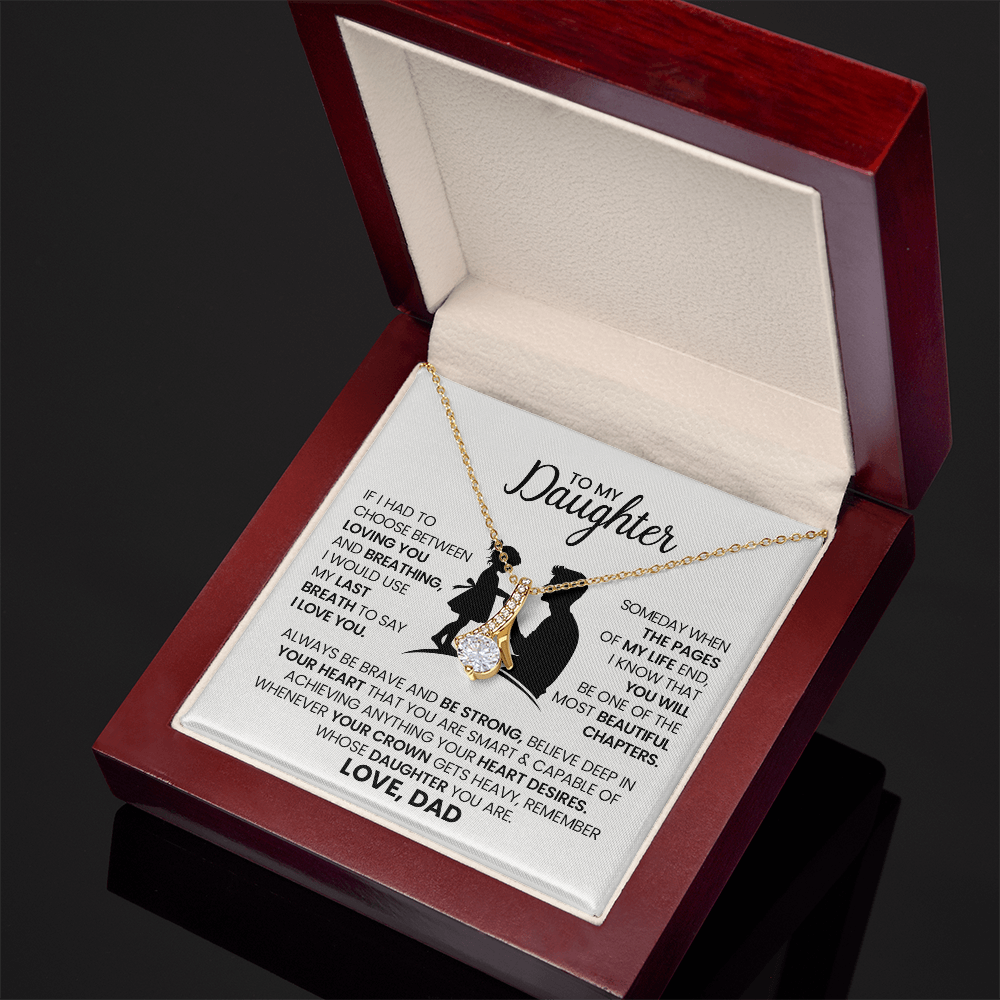 Alluring Beauty Necklace for Daughter from Dad – With Heartfelt Message Card and Gift Box