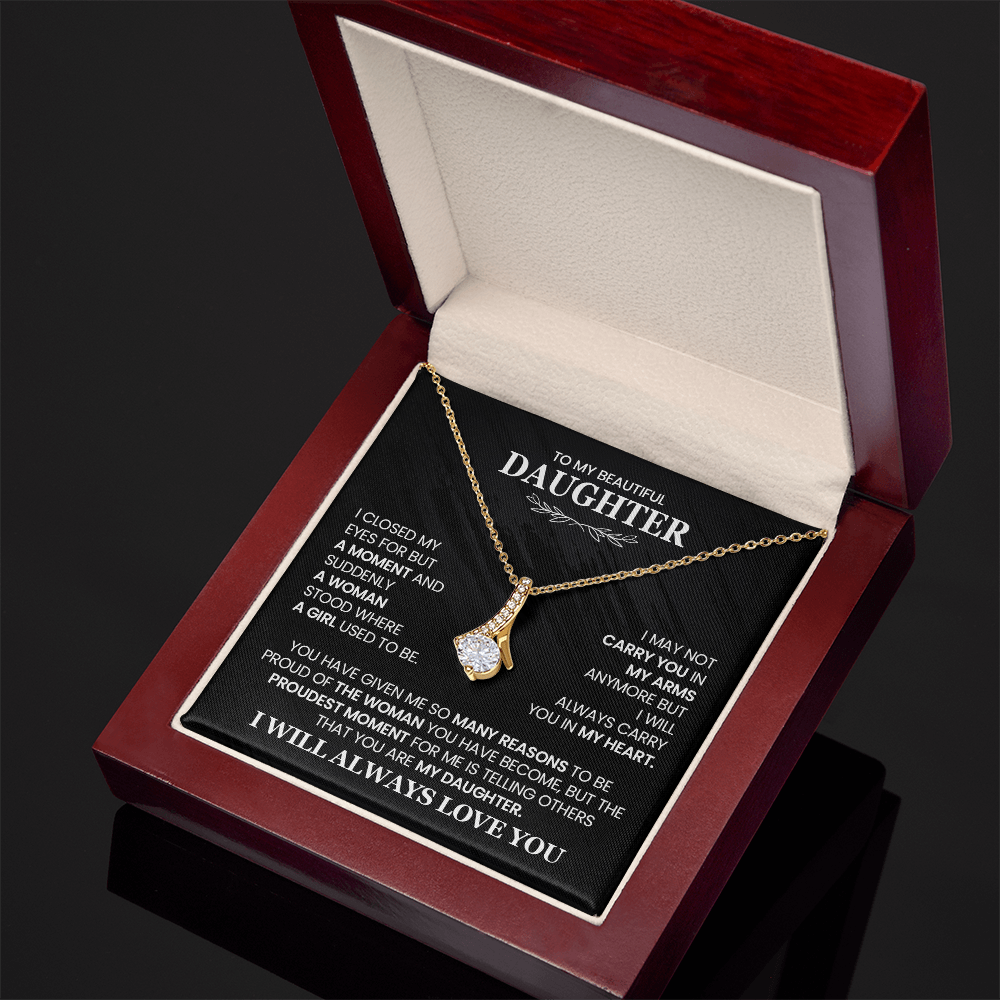 Alluring Beauty Necklace for My Beautiful Daughter with Heartfelt Message