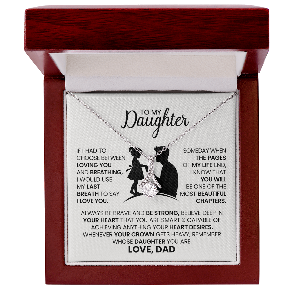 Alluring Beauty Necklace for Daughter from Dad – With Heartfelt Message Card and Gift Box