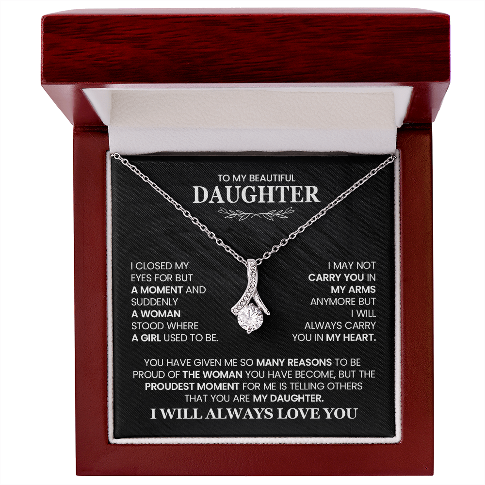 Alluring Beauty Necklace for My Beautiful Daughter with Heartfelt Message