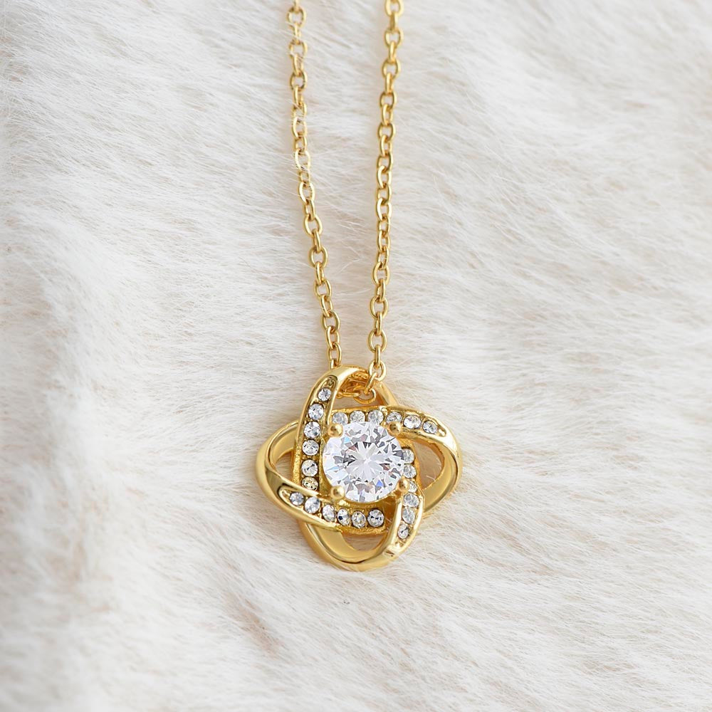To My Future Wife – Love Knot Necklace with Romantic Message Card (Yellow or White Gold