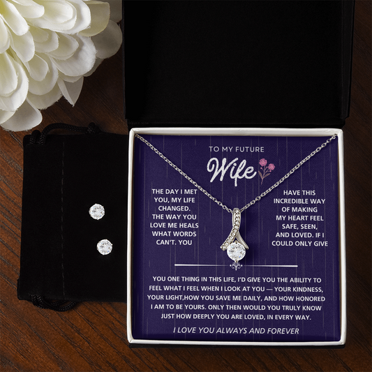 Alluring Beauty Necklace & Earring Set for Future Wife – Gift Box