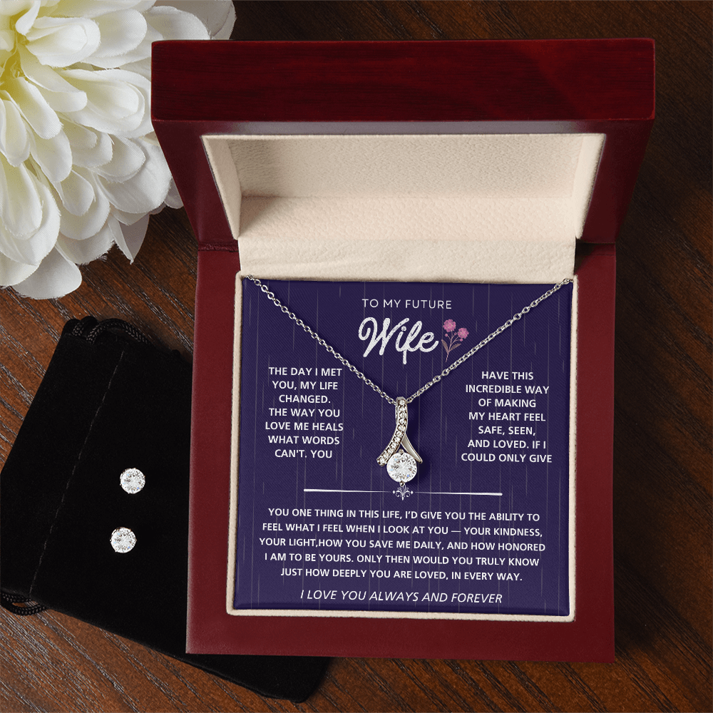 Alluring Beauty Necklace & Earring Set for Future Wife – Gift Box