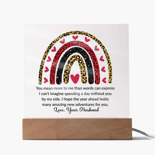 To My Wife Acrylic Plaque – Romantic Gift from Husband