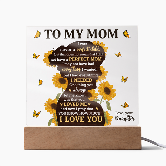 Sunflower Love Mom Acrylic Plaque