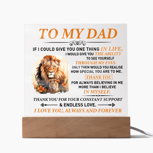 To My Dad – Lion & Cub Personalized Father's Day Acrylic Plaque