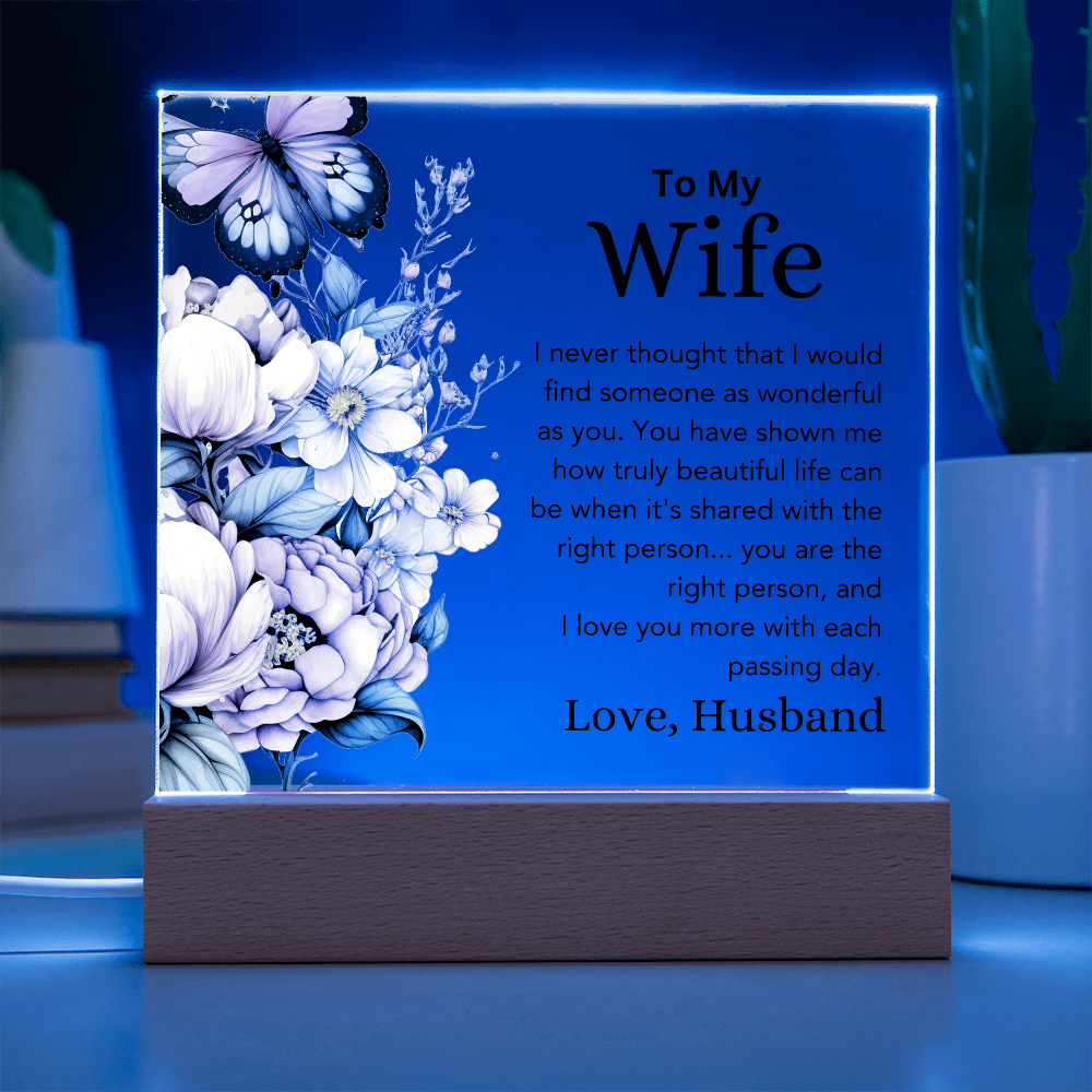 To My Wife – Color-Changing Acrylic Plaque from Husband"