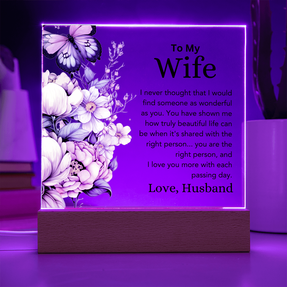 To My Wife – Color-Changing Acrylic Plaque from Husband"