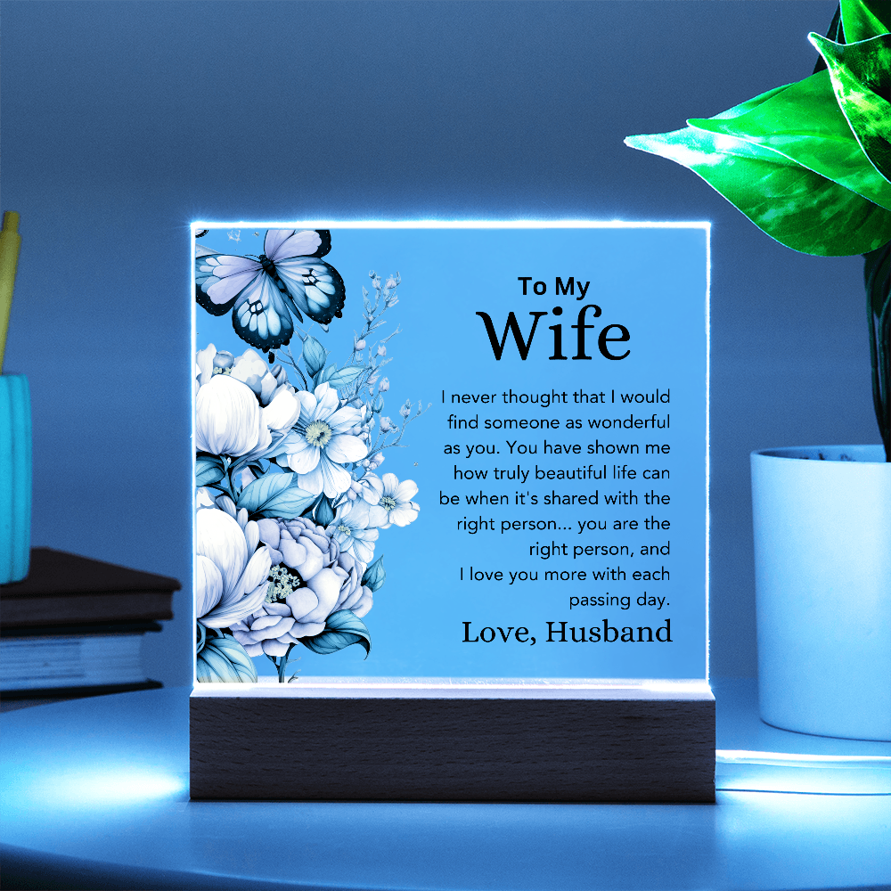 To My Wife – Color-Changing Acrylic Plaque from Husband"