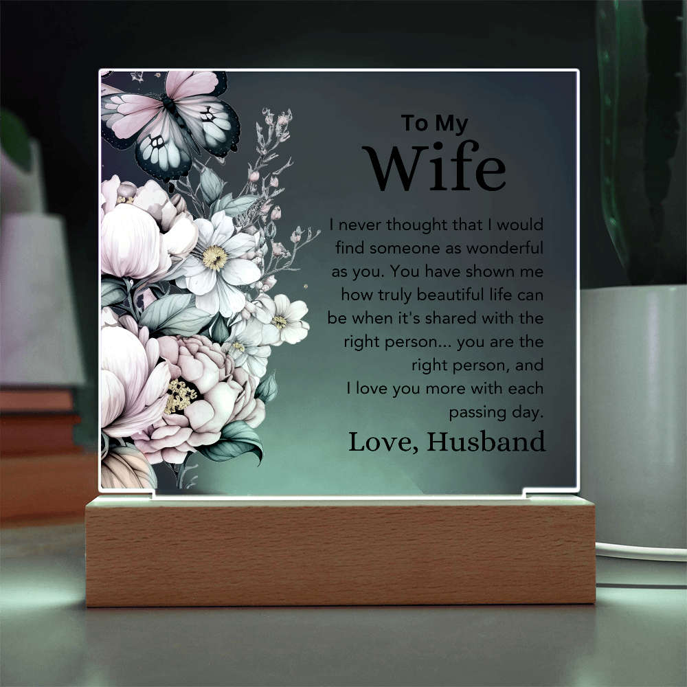 To My Wife – Color-Changing Acrylic Plaque from Husband"