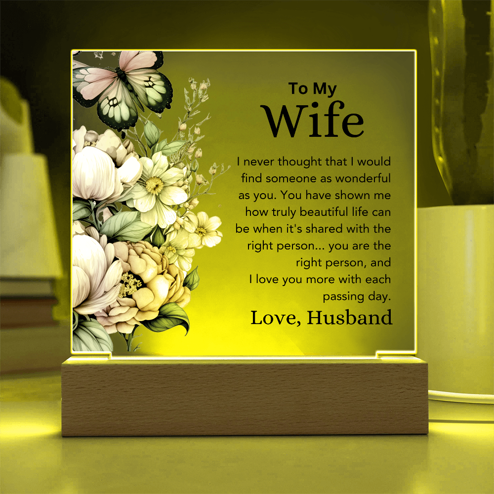 To My Wife – Color-Changing Acrylic Plaque from Husband"