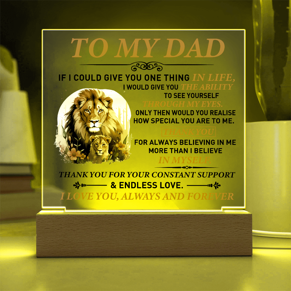 To My Dad – Lion & Cub Personalized Father's Day Acrylic Plaque
