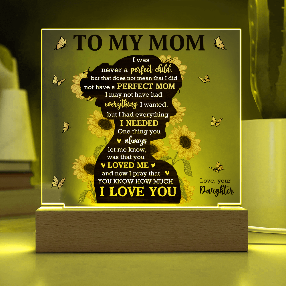 Sunflower Love Mom Acrylic Plaque
