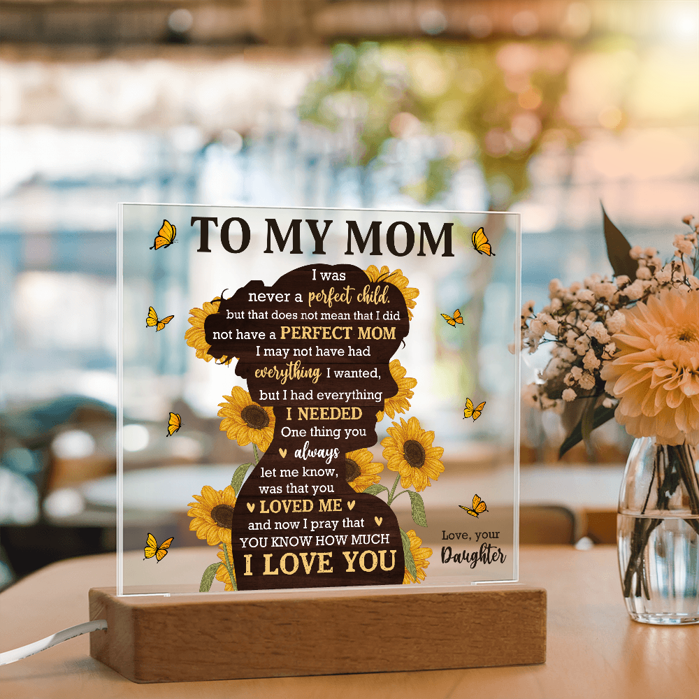 Sunflower Love Mom Acrylic Plaque
