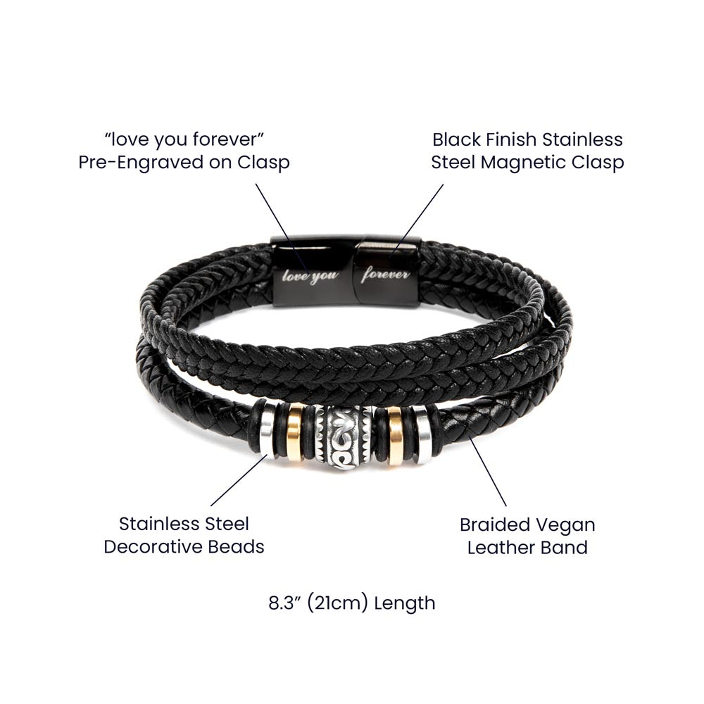 Love You Forever Bracelet for Dad – From Daughter | Sentimental Men's Keepsake Gift