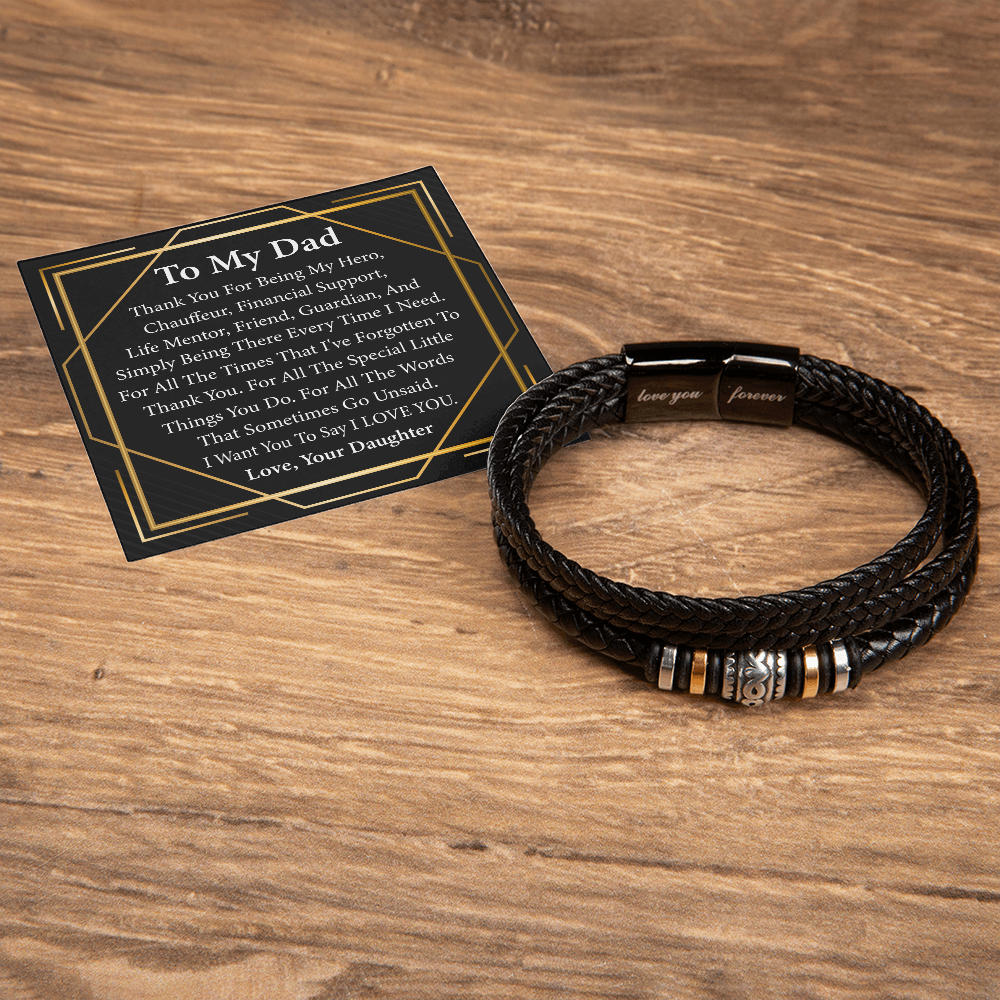 Love You Forever Bracelet for Dad – From Daughter | Sentimental Men's Keepsake Gift