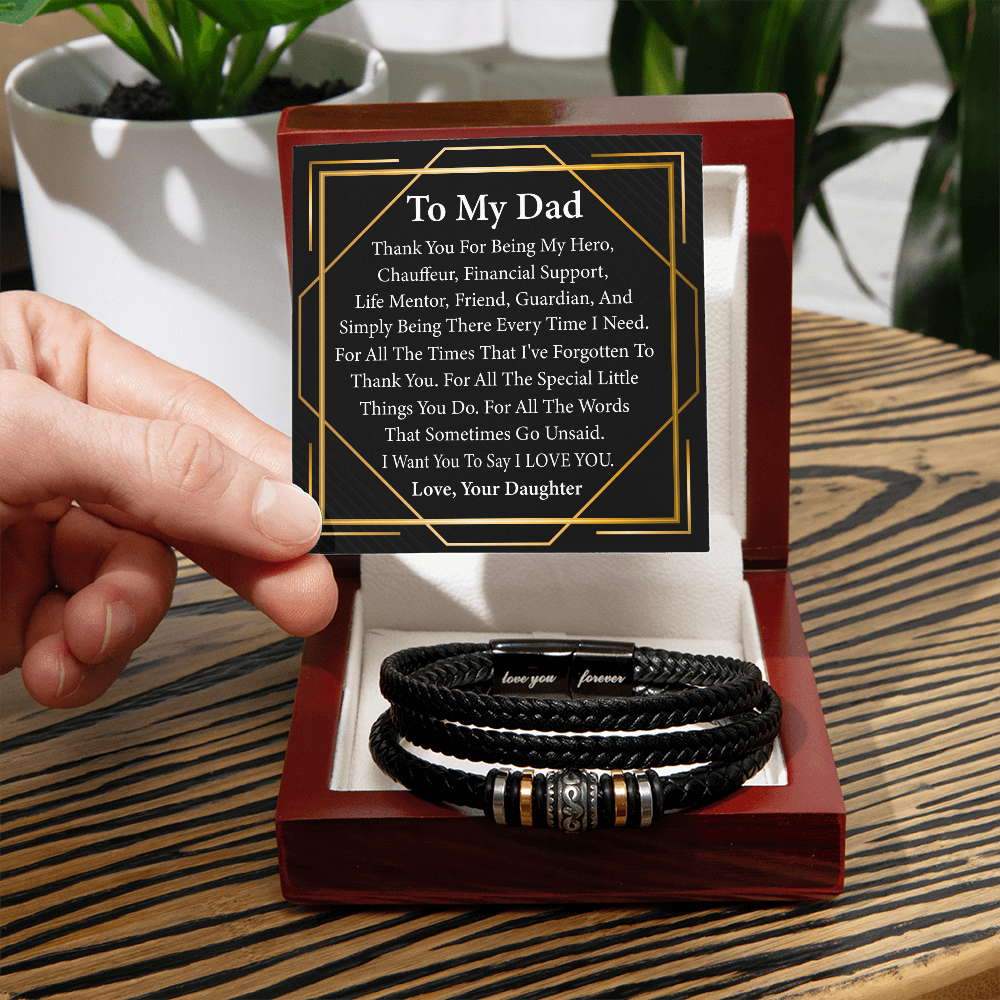 Love You Forever Bracelet for Dad – From Daughter | Sentimental Men's Keepsake Gift