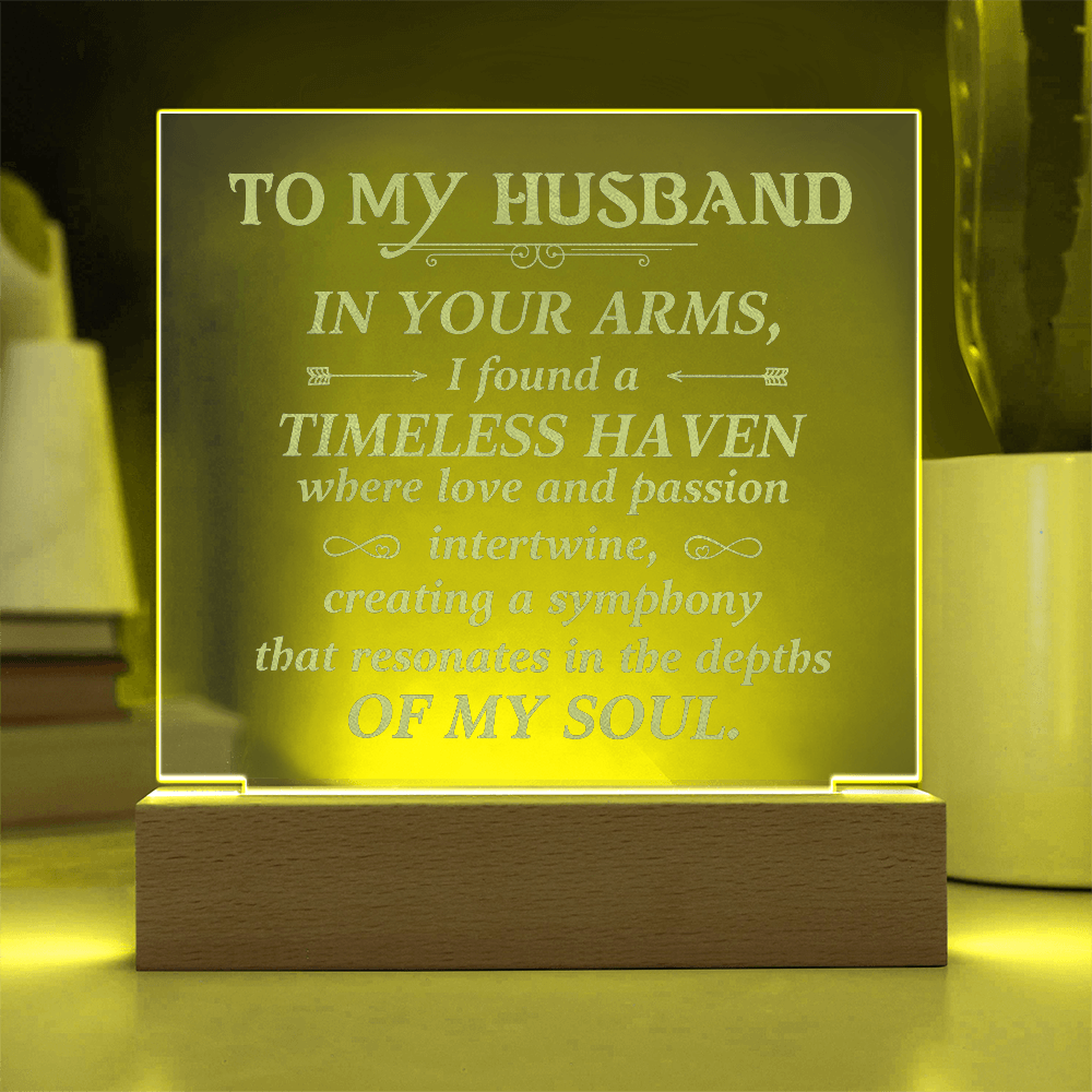 To My Husband – LED Engraved Acrylic Plaque with Romantic Quote