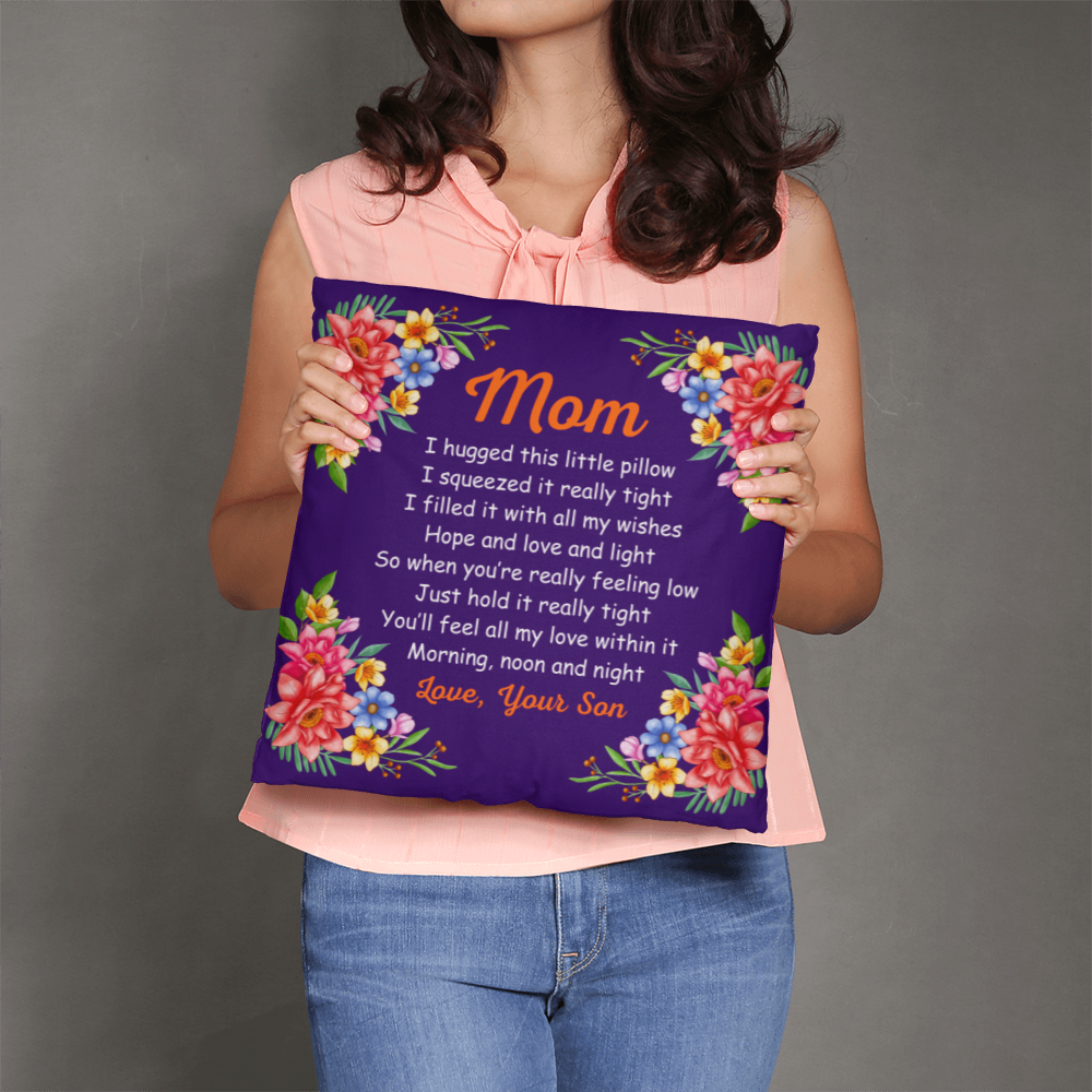 Mom Hug Pillow from Son – Sentimental Floral Gift