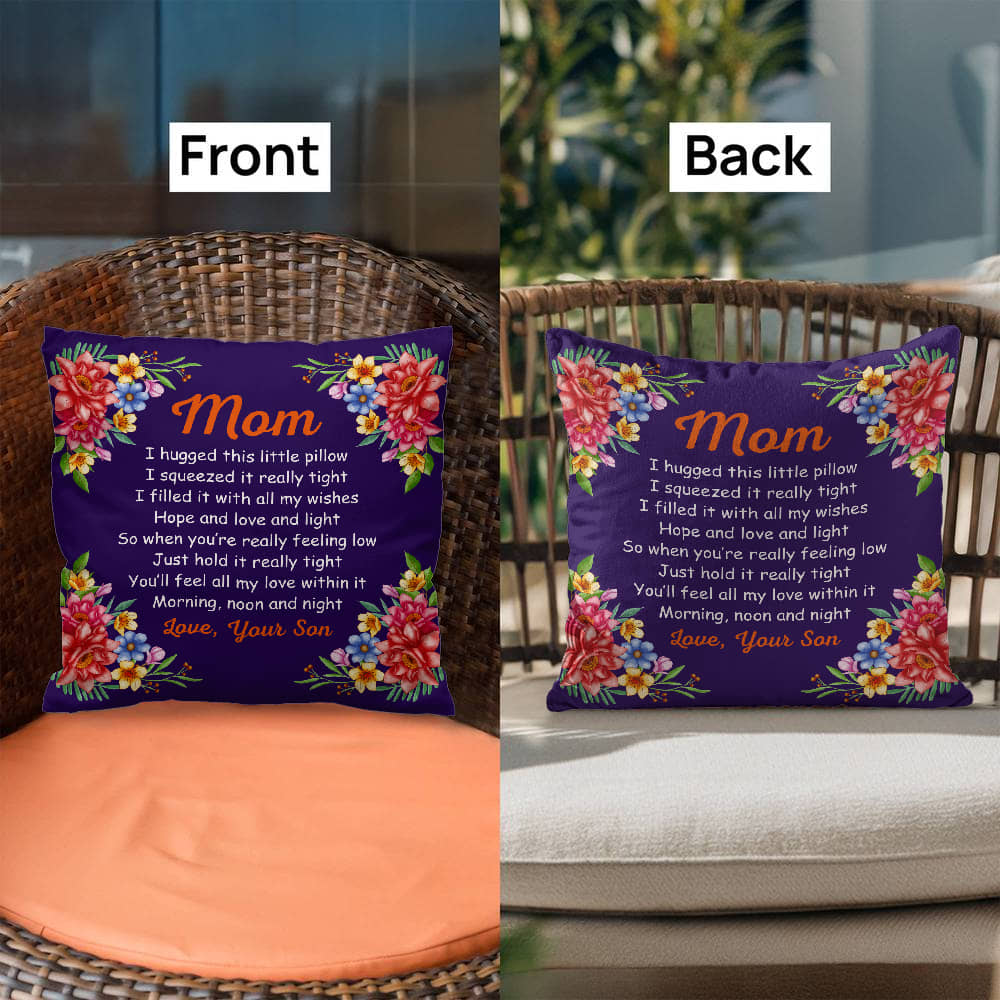 Mom Hug Pillow from Son – Sentimental Floral Gift