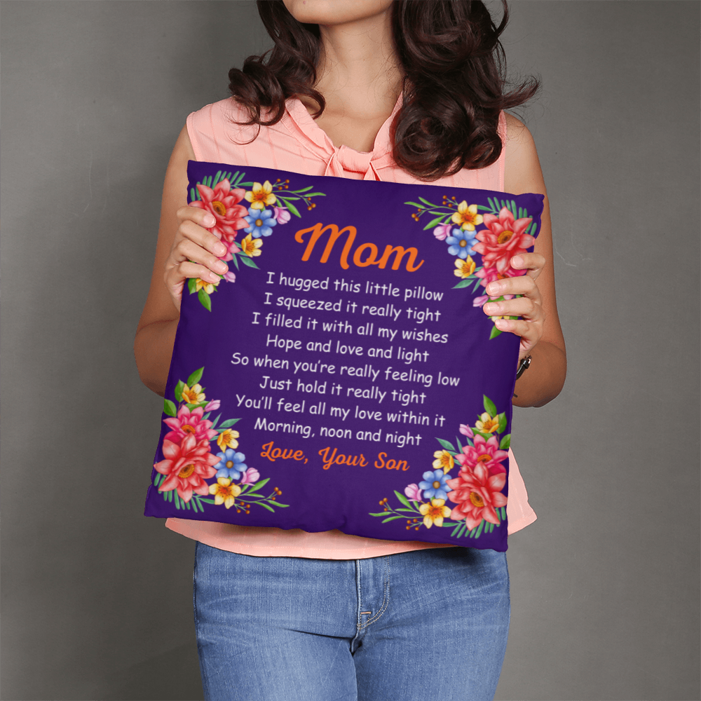 Mom Hug Pillow from Son – Sentimental Floral Gift