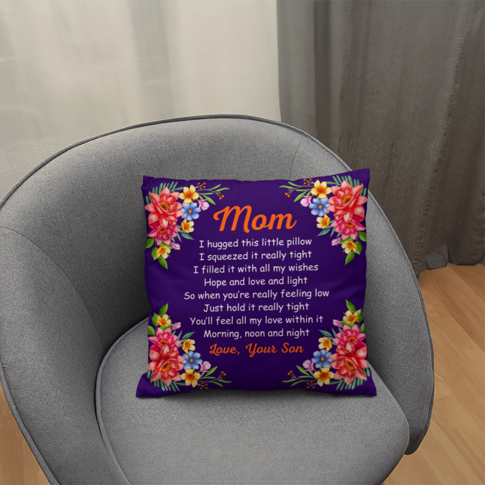 Mom Hug Pillow from Son – Sentimental Floral Gift