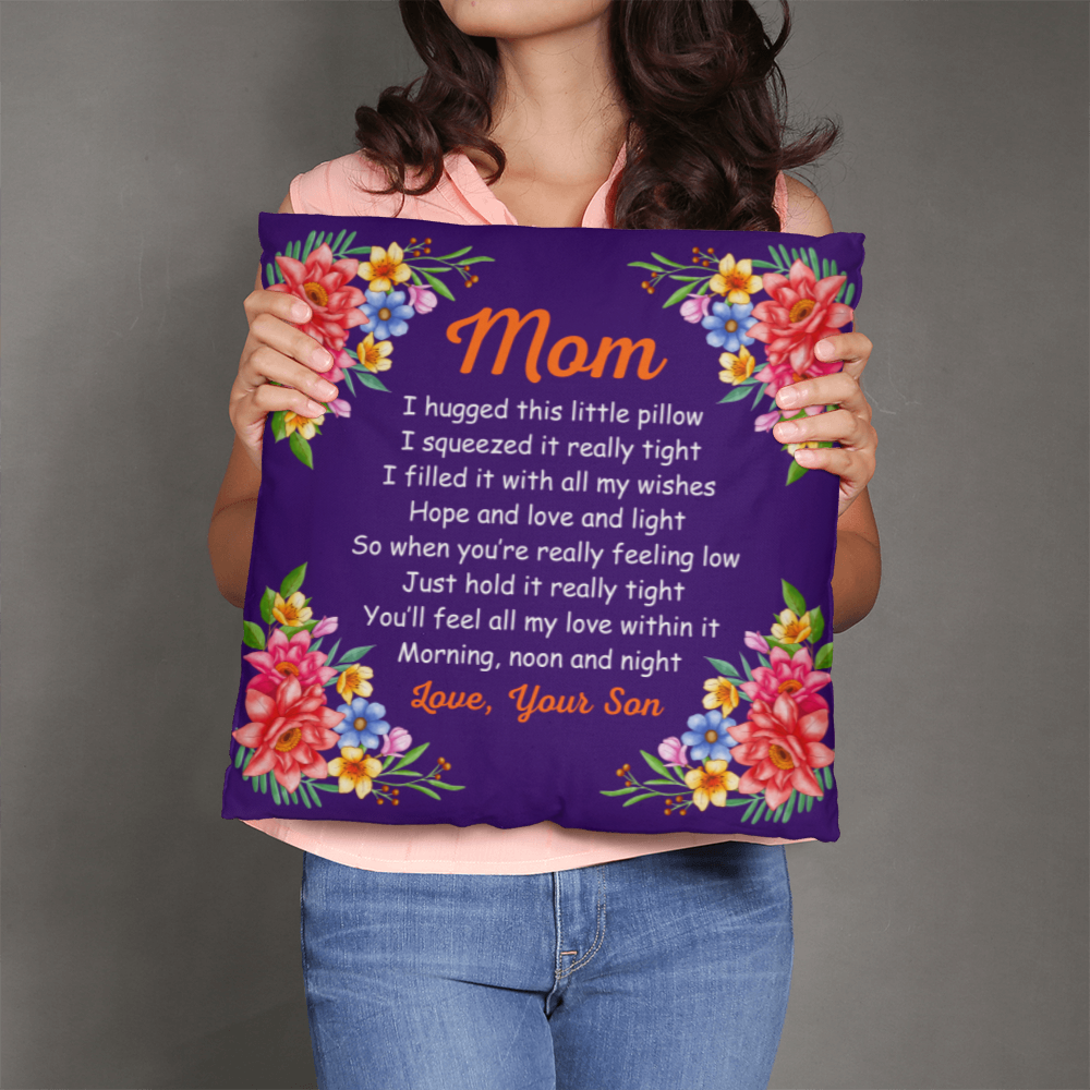 Mom Hug Pillow from Son – Sentimental Floral Gift