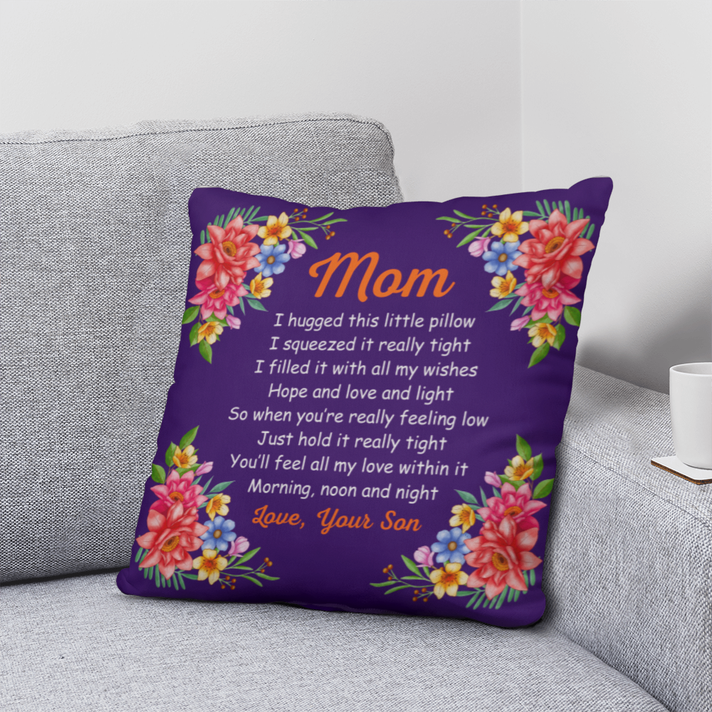 Mom Hug Pillow from Son – Sentimental Floral Gift