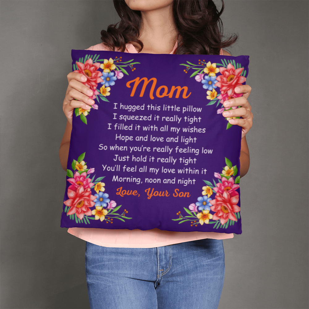 Mom Hug Pillow from Son – Sentimental Floral Gift