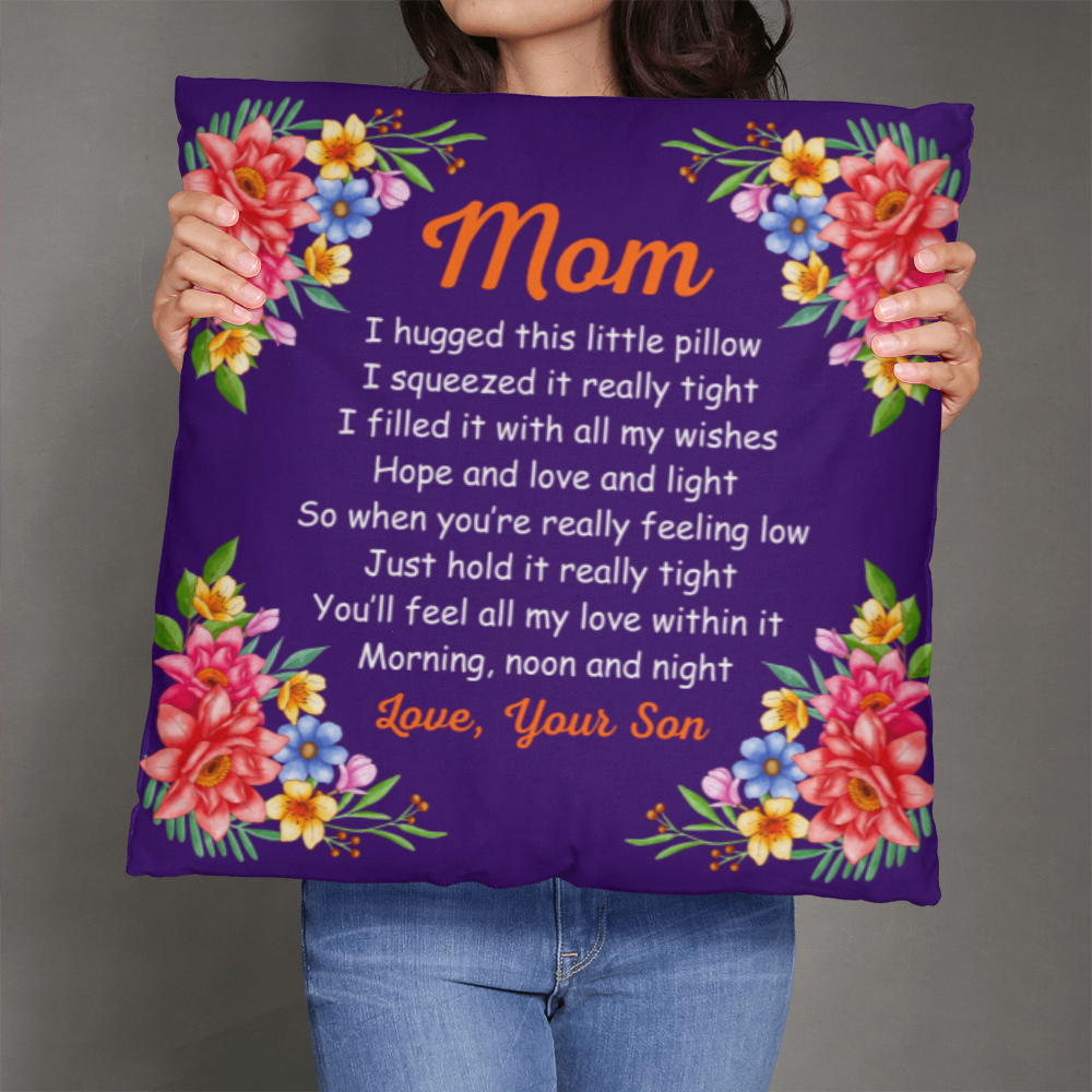 Mom Hug Pillow from Son – Sentimental Floral Gift