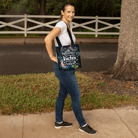 The Influence of a Good Teacher – Floral Tote Bag