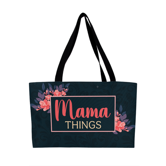 To My Mom, Stylish Floral Mama Tote Bag – Mama Things Carryall Bag for Moms On-the-Go