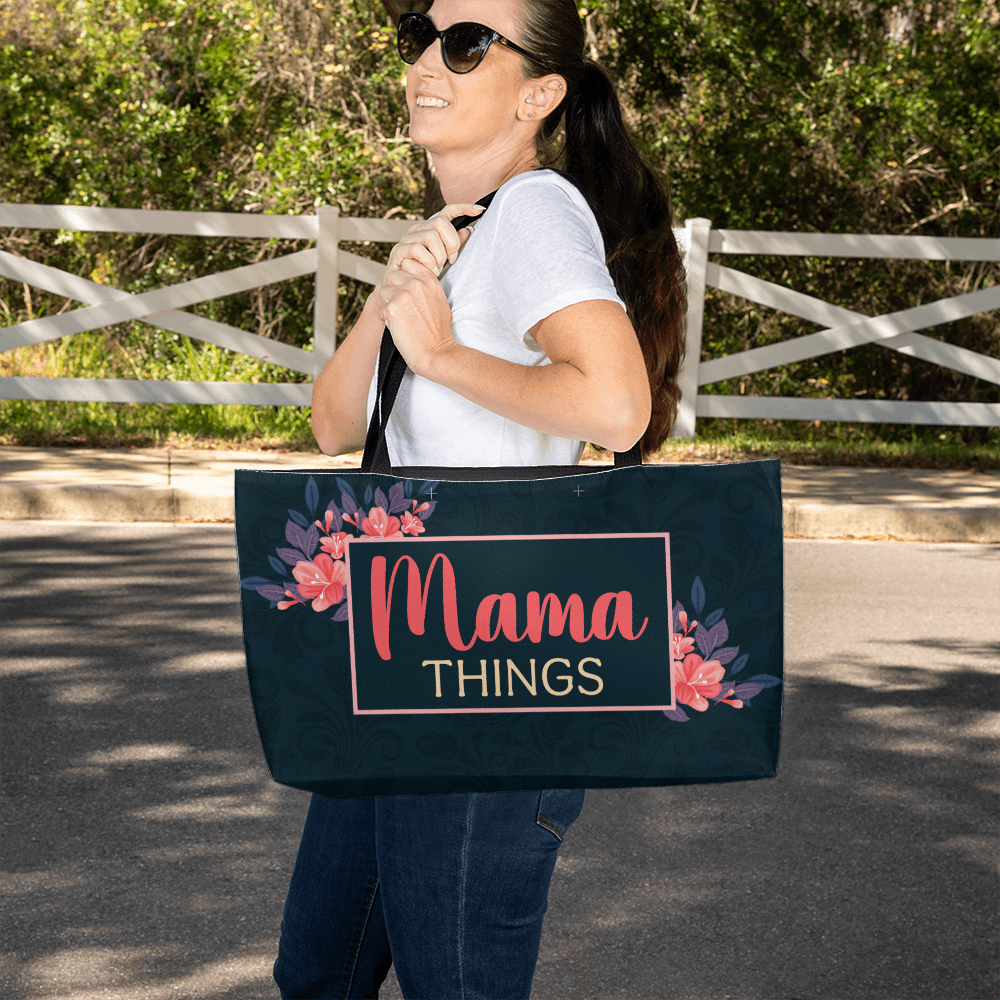 To My Mom, Stylish Floral Mama Tote Bag – Mama Things Carryall Bag for Moms On-the-Go