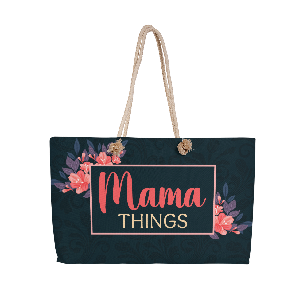 To My Mom, Stylish Floral Mama Tote Bag – Mama Things Carryall Bag for Moms On-the-Go