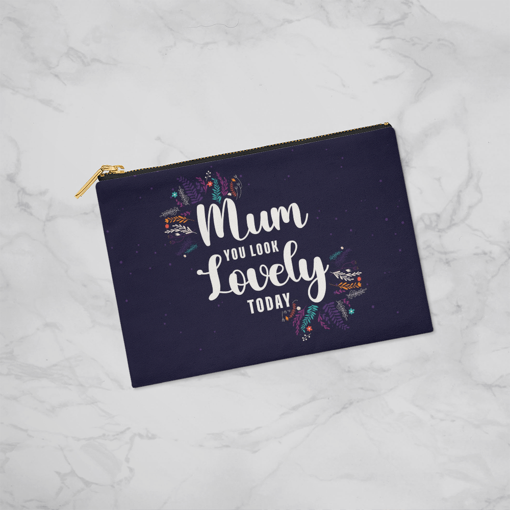 To My Mom Fabric Zippered Pouch for Stylish Organization