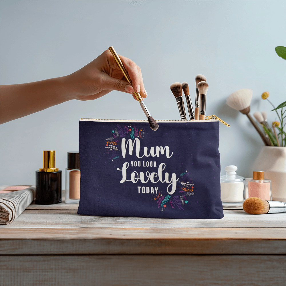 To My Mom Fabric Zippered Pouch for Stylish Organization