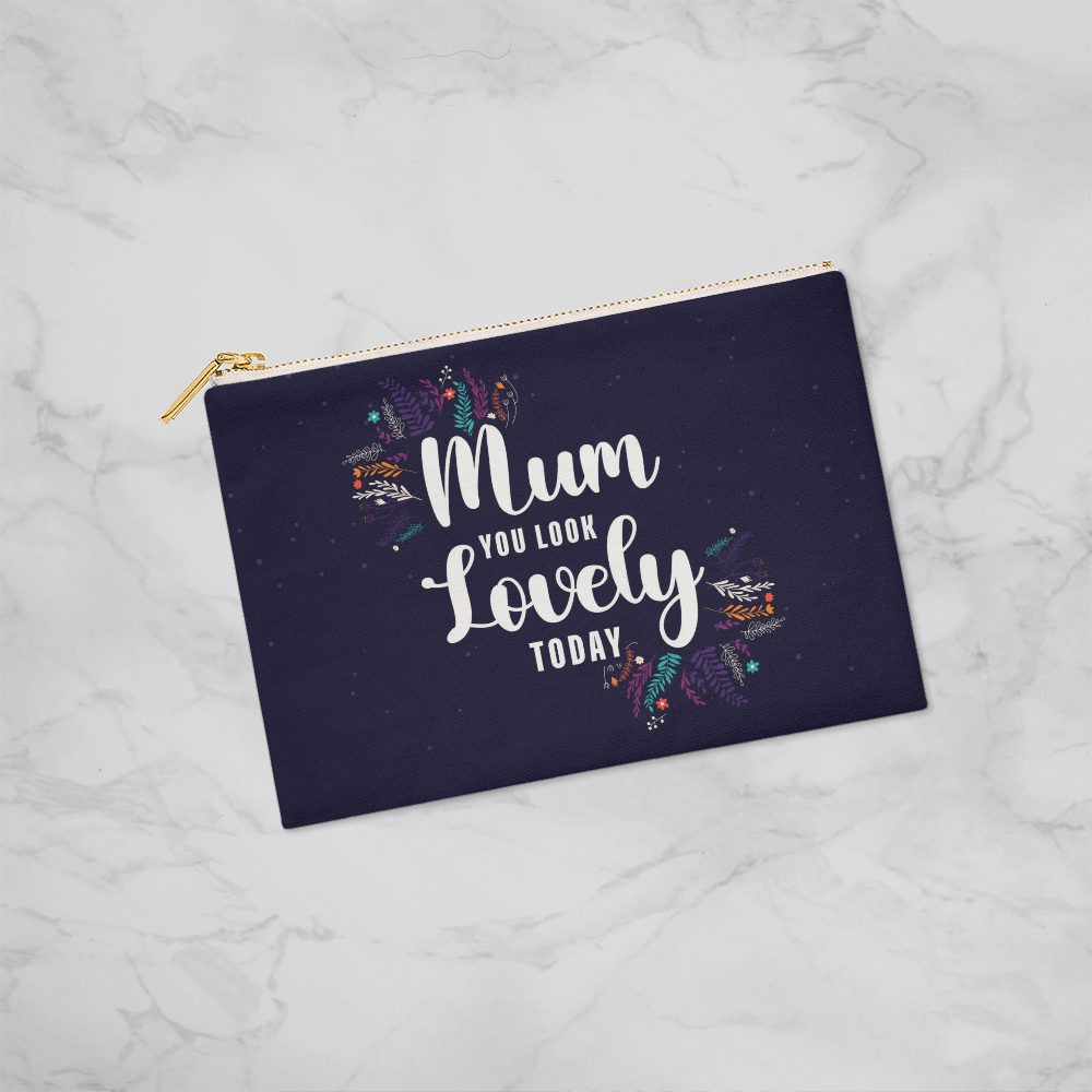 To My Mom Fabric Zippered Pouch for Stylish Organization