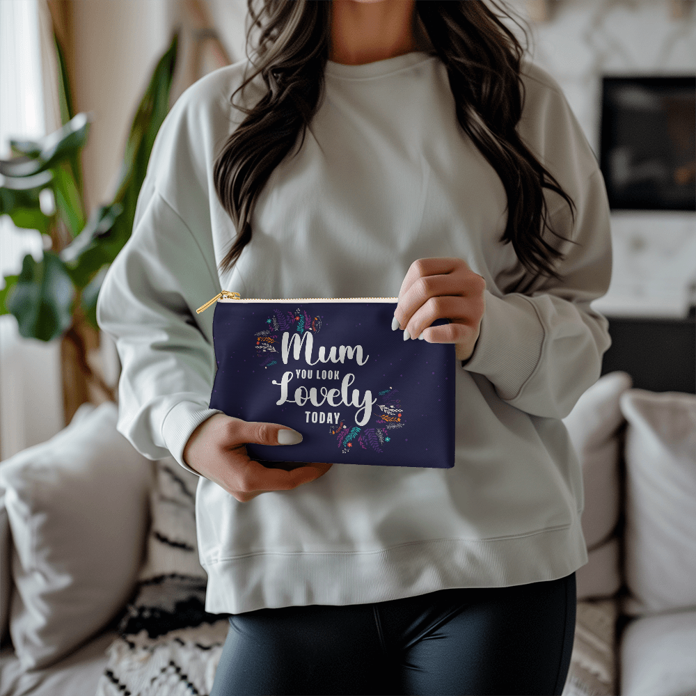 To My Mom Fabric Zippered Pouch for Stylish Organization