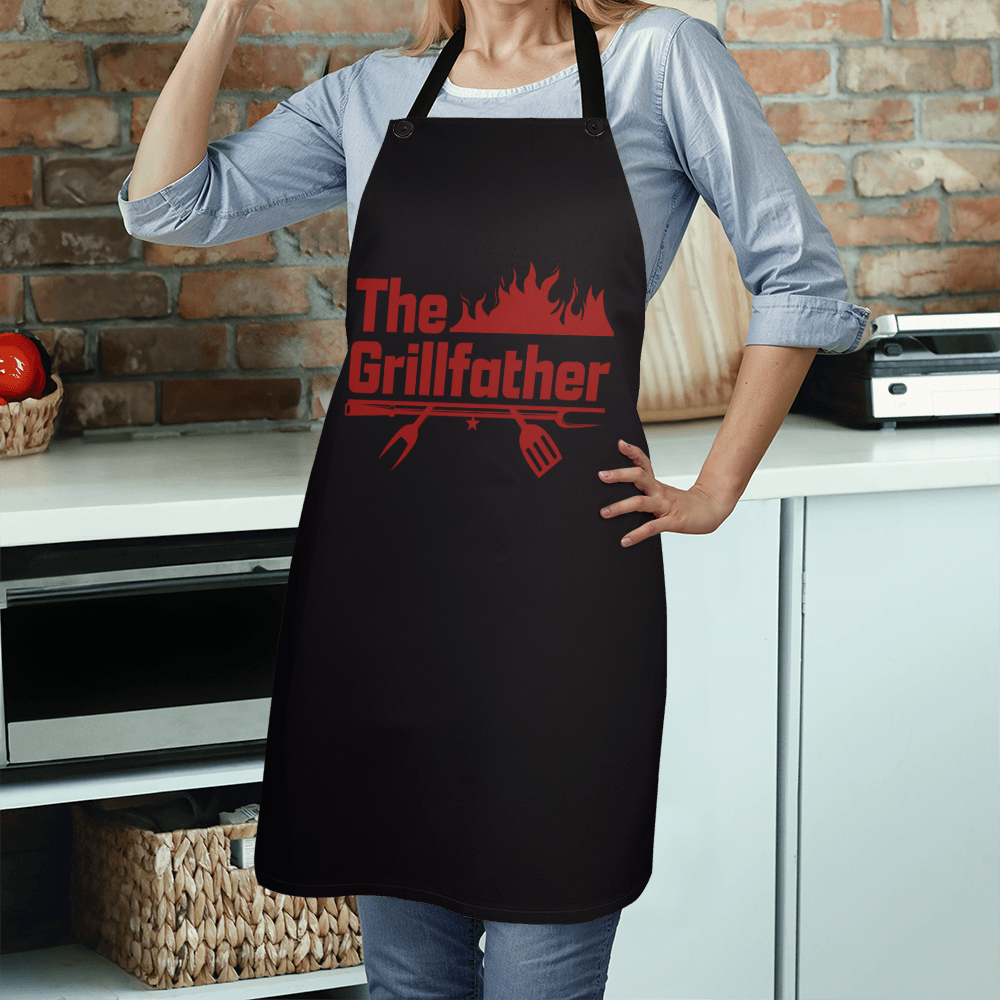 The GrillFather BBQ Apron – Funny Father's Day Gift for Dads Who Rule the Grill