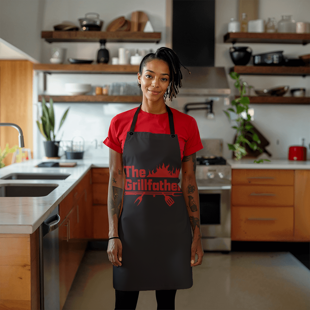 The GrillFather BBQ Apron – Funny Father's Day Gift for Dads Who Rule the Grill