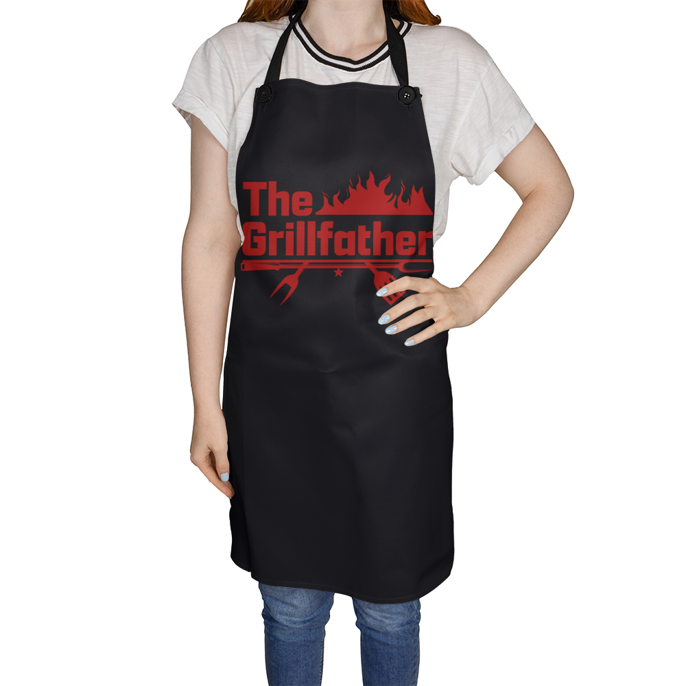 The GrillFather BBQ Apron – Funny Father's Day Gift for Dads Who Rule the Grill