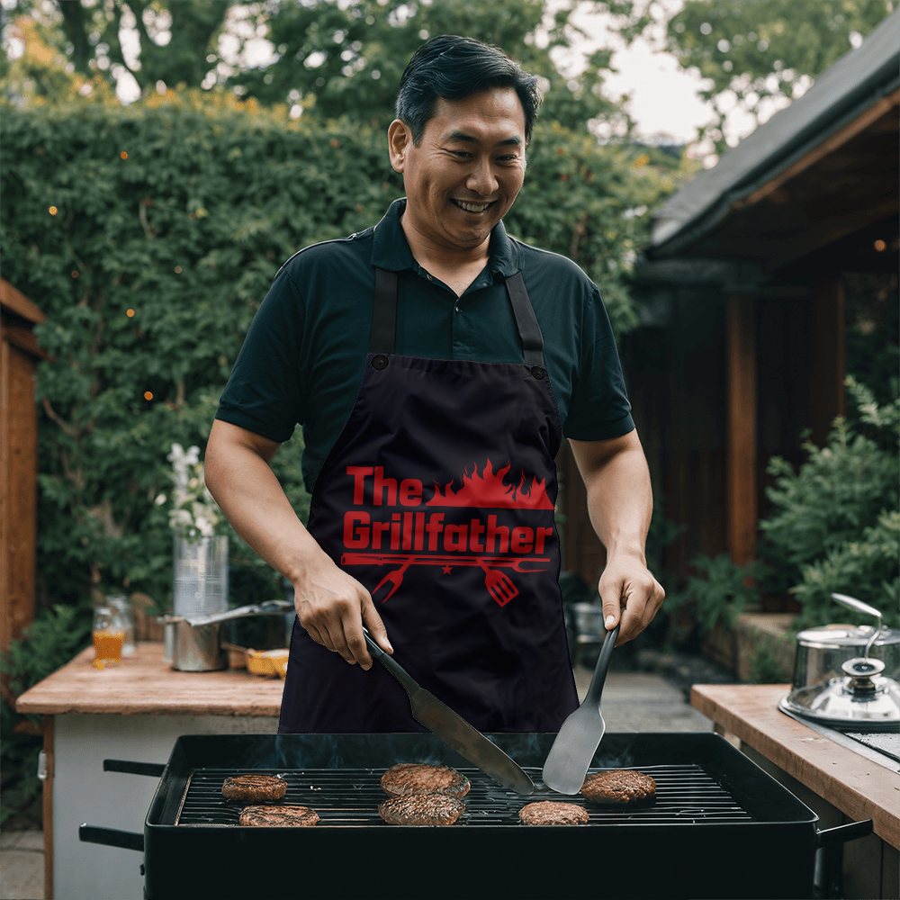 The GrillFather BBQ Apron – Funny Father's Day Gift for Dads Who Rule the Grill
