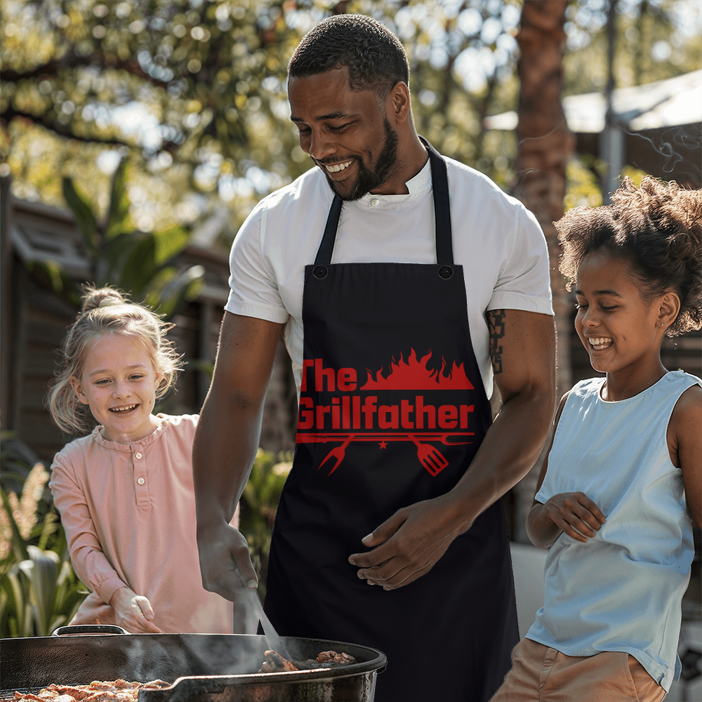 The GrillFather BBQ Apron – Funny Father's Day Gift for Dads Who Rule the Grill