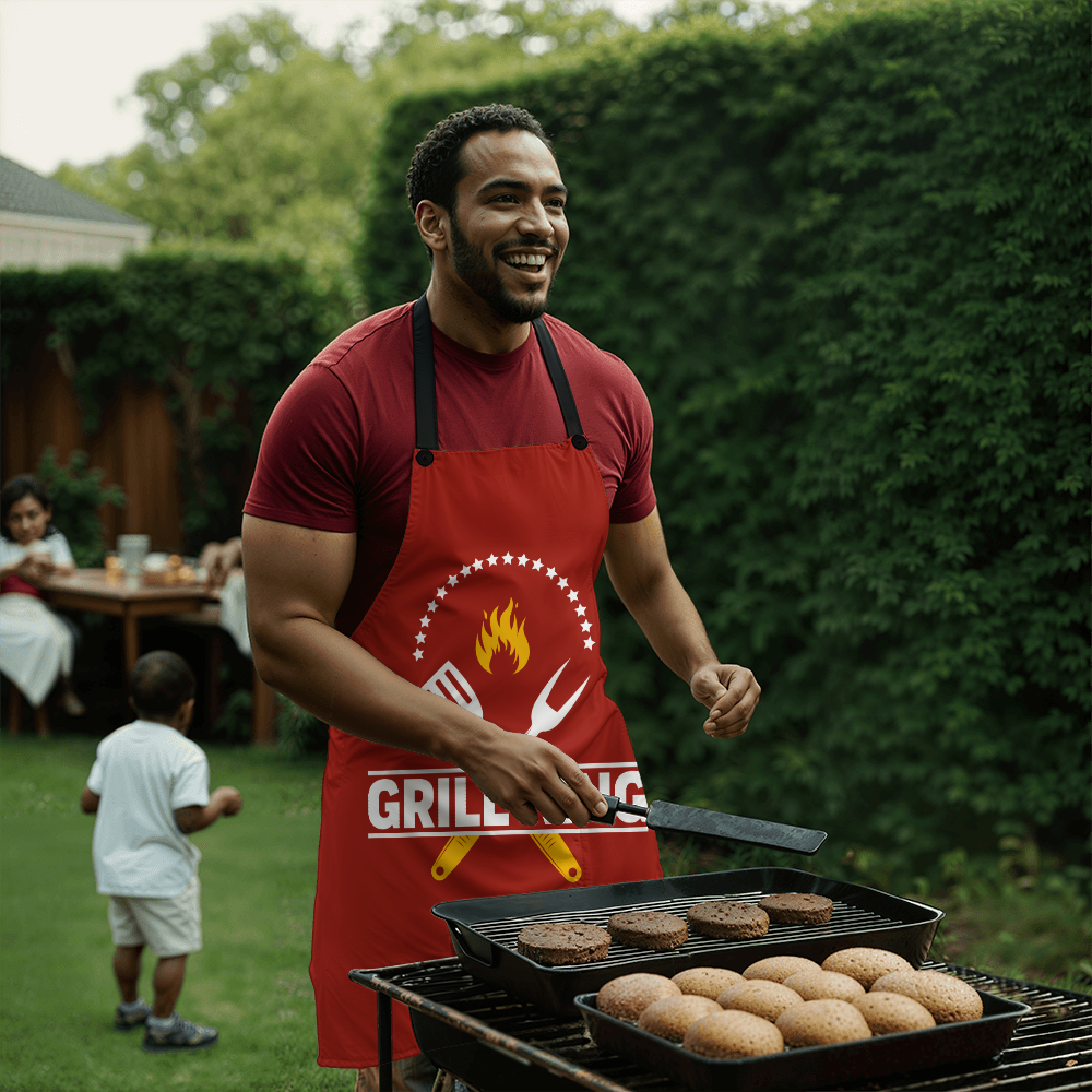 Grill King Apron – Funny BBQ Apron for Dads, Husbands & Grill Masters