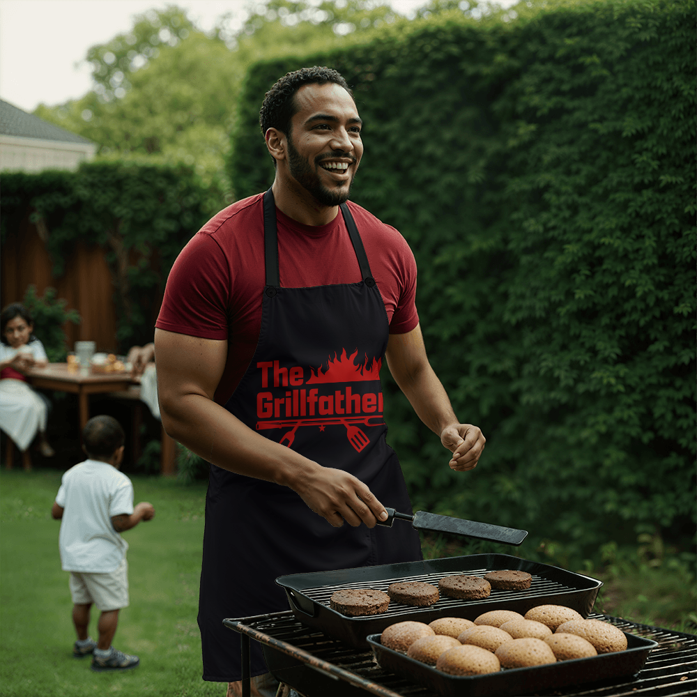The GrillFather BBQ Apron – Funny Father's Day Gift for Dads Who Rule the Grill